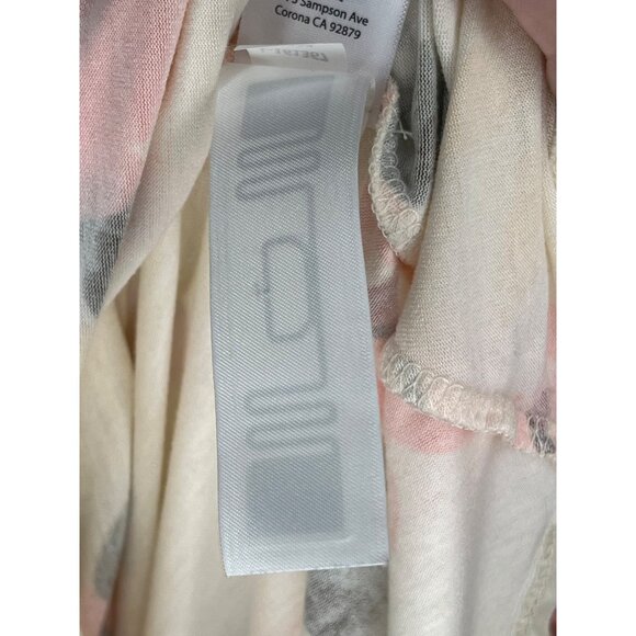 Lula Roe Medium Top short Sleeve Round Neck White Pink Floral Stretch - Picture 13 of 14